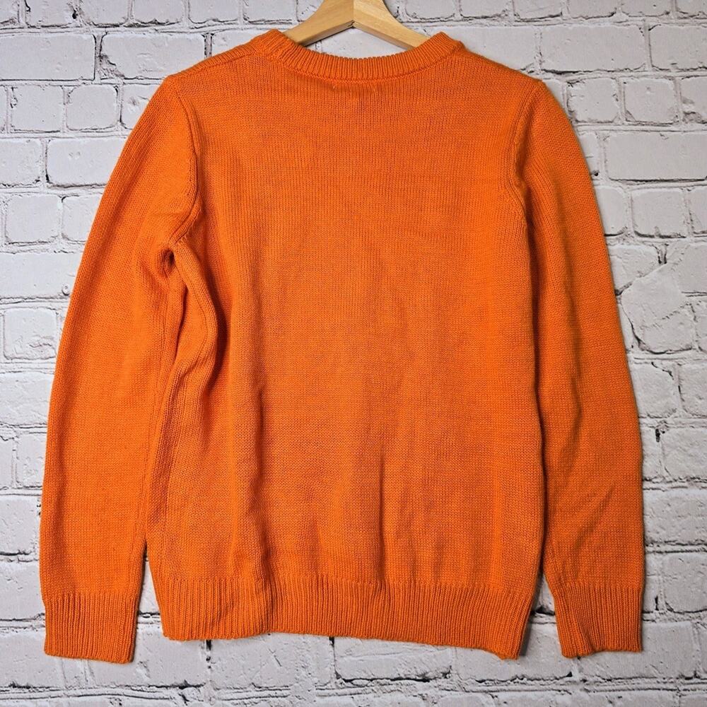 Halloween Poof Skeleton Witch Sequin Long Sleeve Crew Neck Knit Sweater Small - Picture 7 of 10